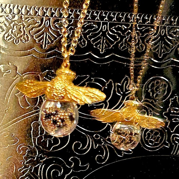 NEW Bee Shaker N1479MV Necklace 18K Gold Vermeil Blown Glass Crystal C Weitzman - Picture 11 of 11